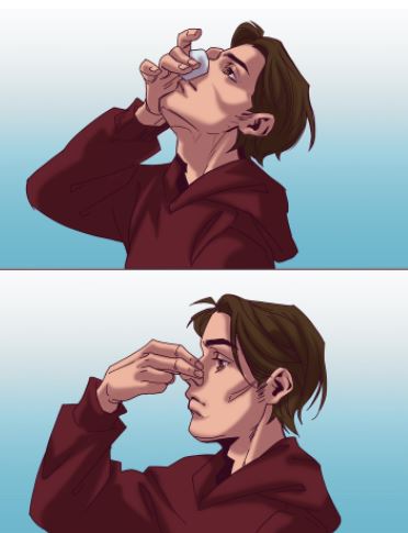 إرجاع الرأس للوراء أثناء نزيف الأنف