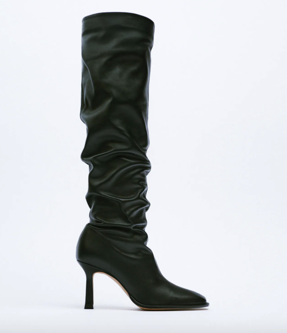 بوت جلد طويل بكعب