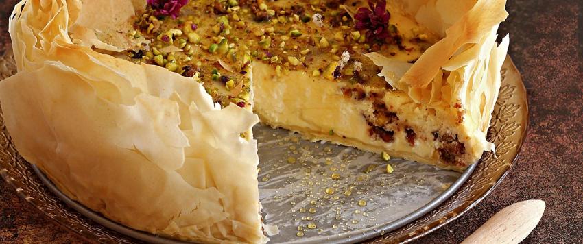 طريقة عمل تشيز كيك البقلاوة