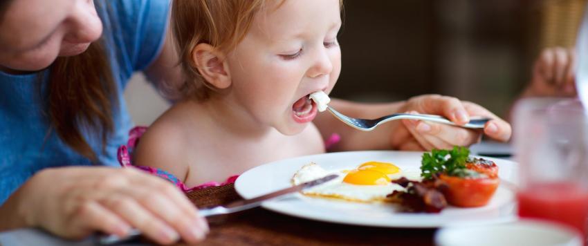 اطفال يأكلوا البيض