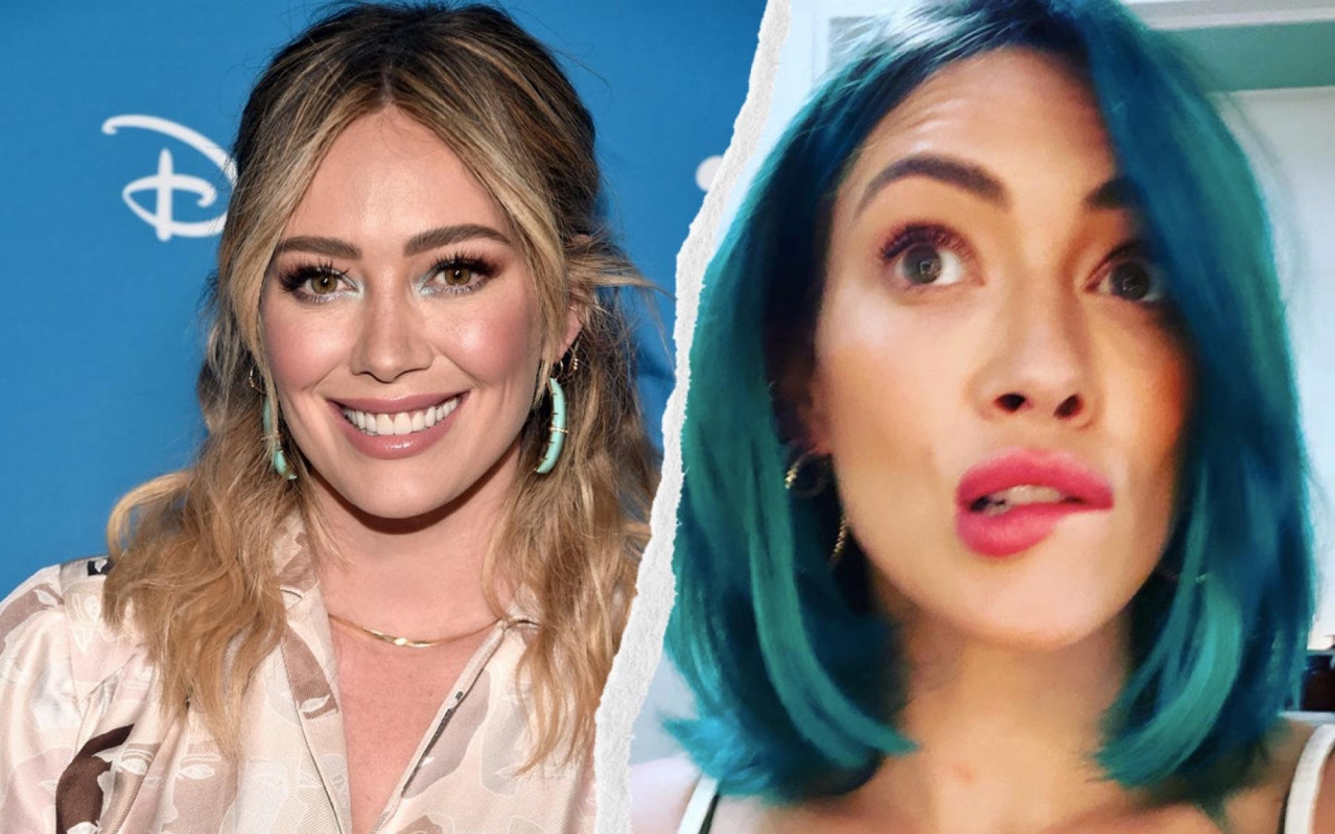 هيلاري داف: تخلت الممثلة الأمريكية هيلاري داف عن خصلات شعرها الشقراء في عام 2020 وحولته ل للون الأزرق المائل للأخضر.