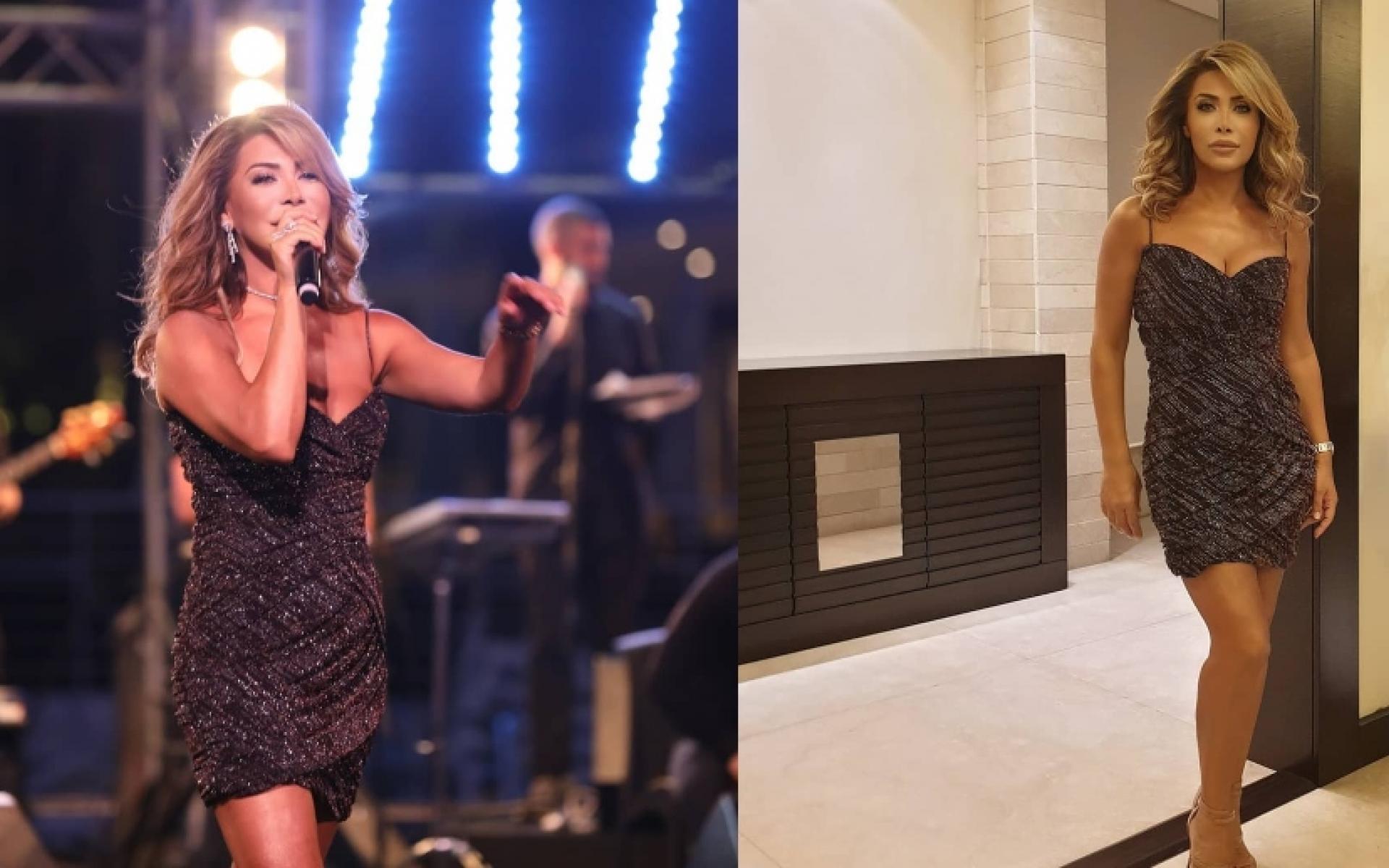 فستان قصير ومجوهرات لافتة للنظر