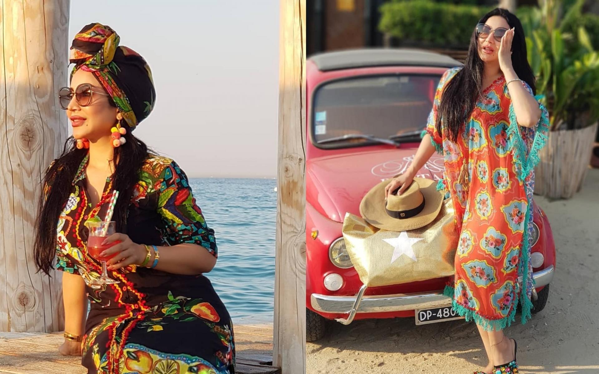 وتفضل لجين حتى في أيام الإجازات الصيفية أن تكون مميزه، وها هي بلوكين ميز أحدهما إكسسوار الرأس والأخر بصندل مرصع بالأحجار